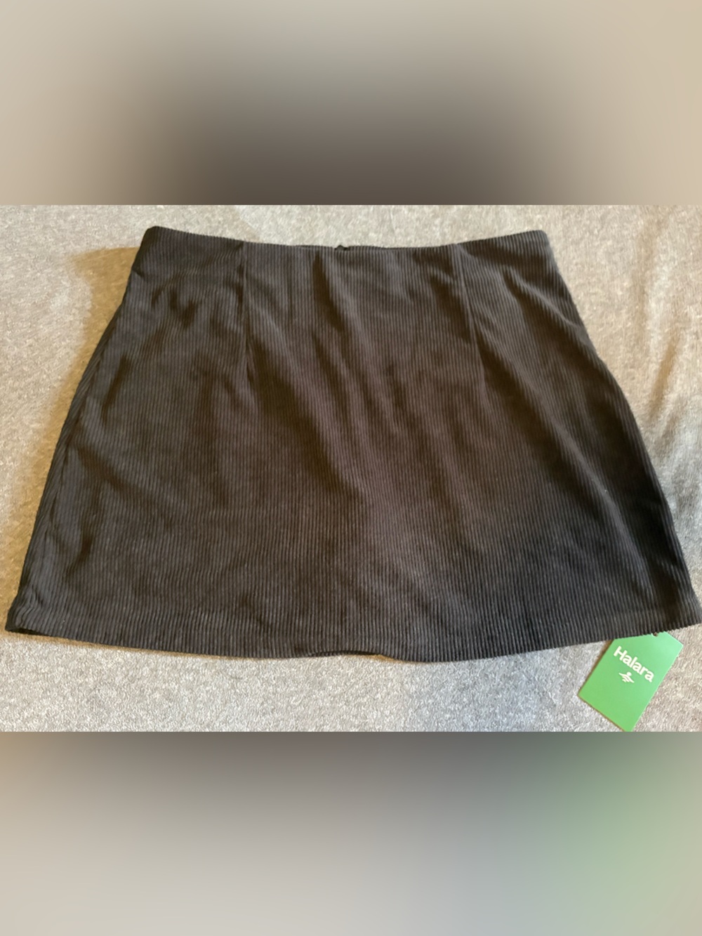🆕 NWT Halara High Waisted 2-in-1 A Line Mini Corduroy Skirt Black Large